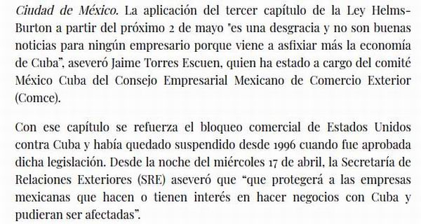 Torres Escuen declaró al rotativo La Jornada Torres Escuen declaró al rotativo La Jornada